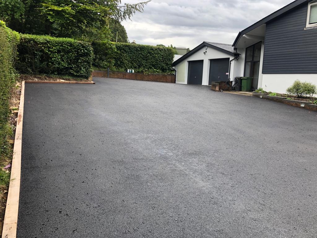 This is a photo of a asphalt driveway which is in the process of being installed by Tamworth Road Tek